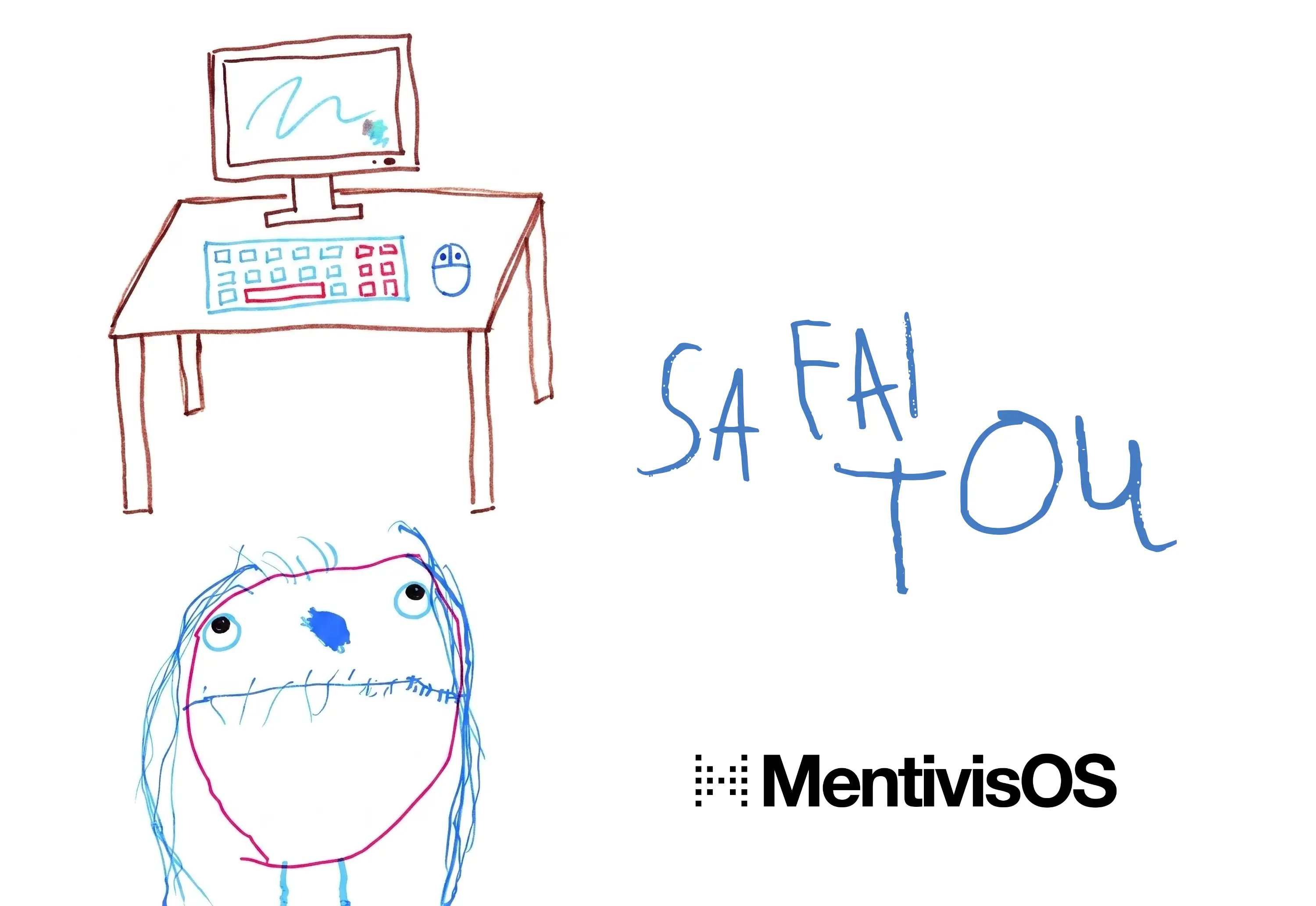 Affiche MentivisOS : Sa fai tou — ordinateur et personnage