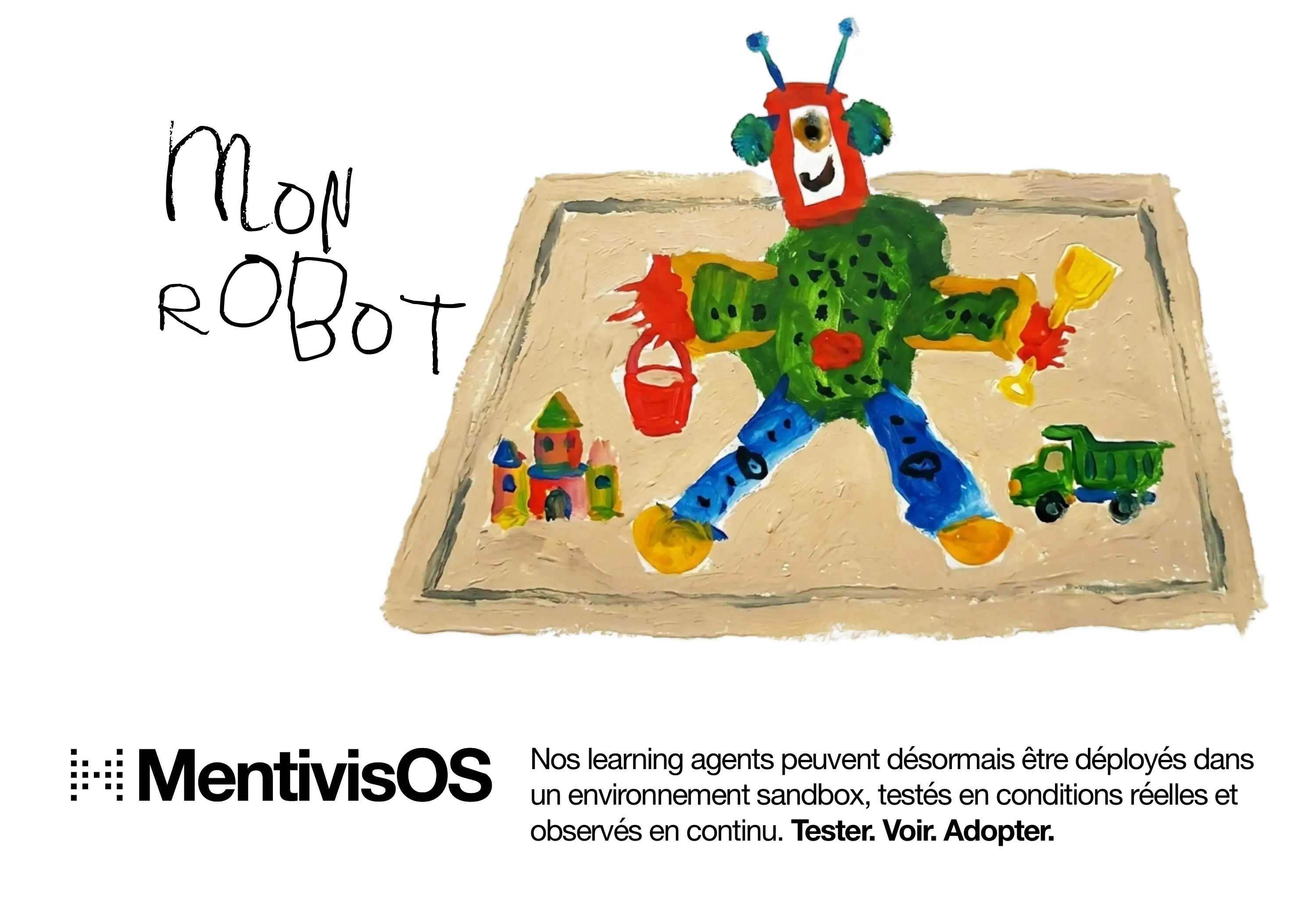 Affiche MentivisOS : Mon robot — learning agents en sandbox